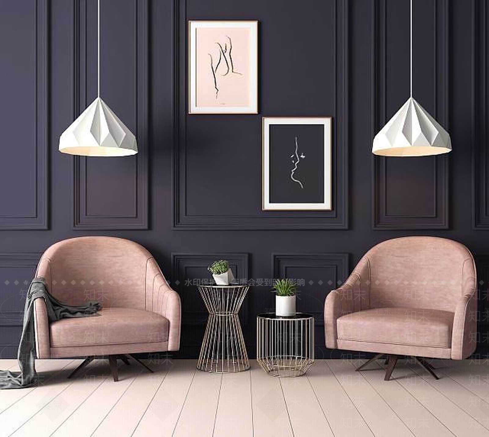 现代单人休闲沙发椅3D模型下载【ID:1189470172】