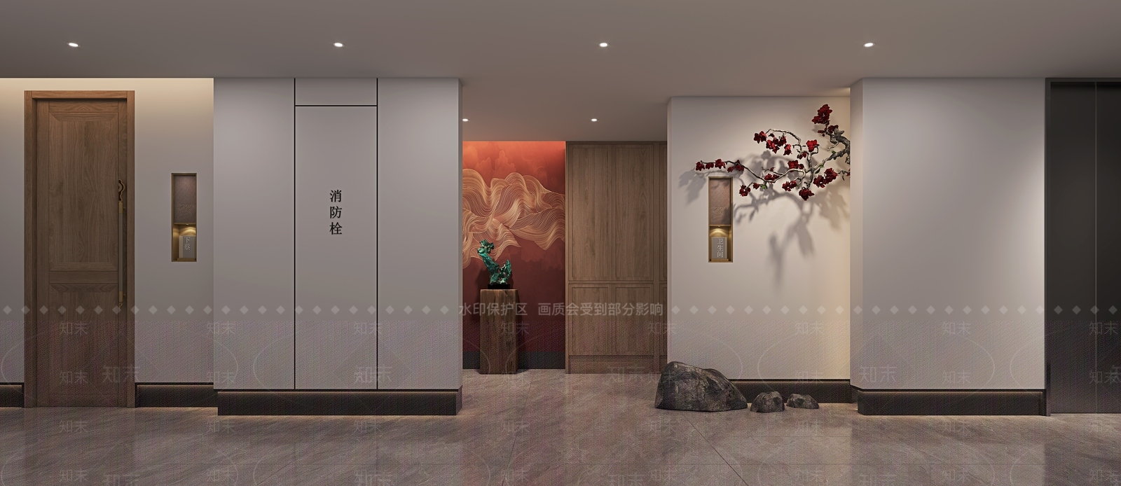 现代新中式酒店卫生间3D模型下载【ID:1189472870】