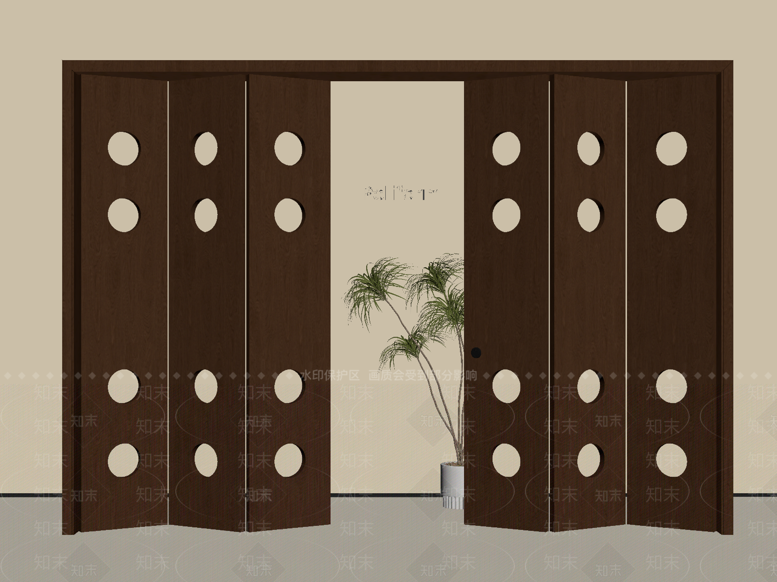 新中式折叠门SU模型下载【ID:1189472794】