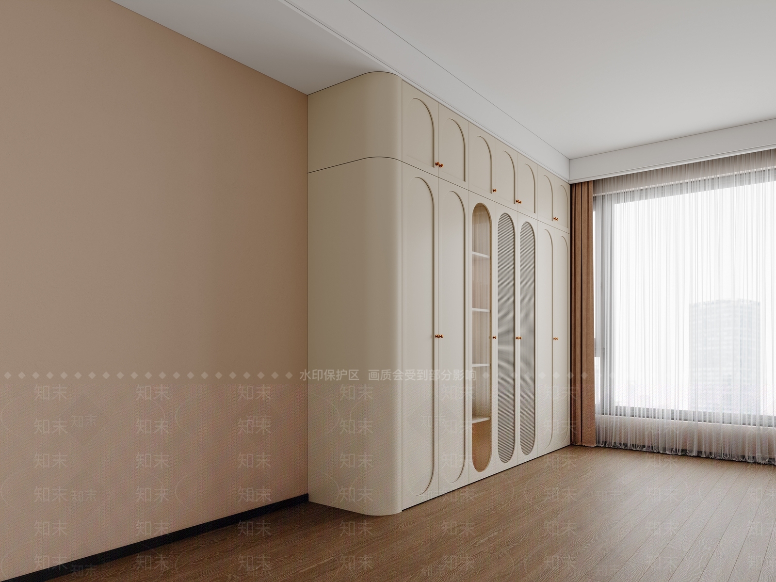 奶油衣柜3D模型下载【ID:1189473092】