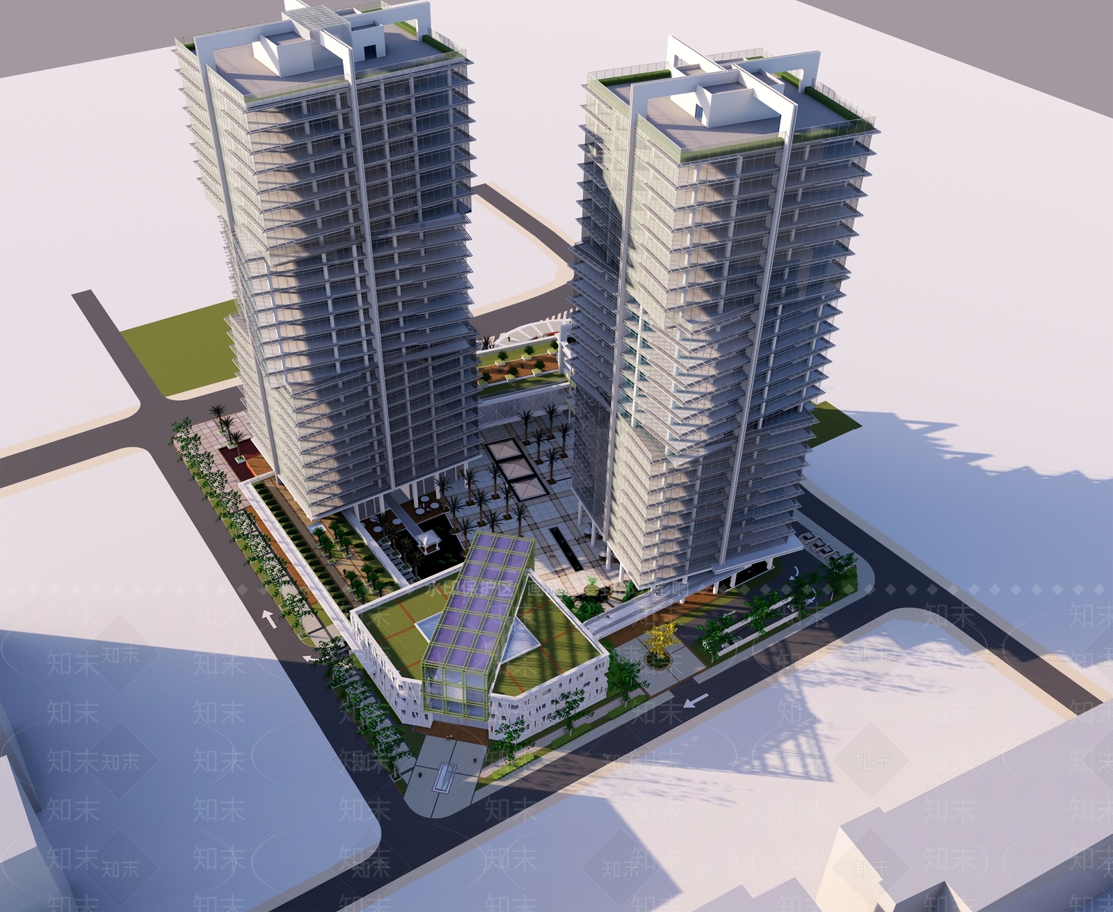 现代极简商场建筑SU模型下载【ID:1189472949】