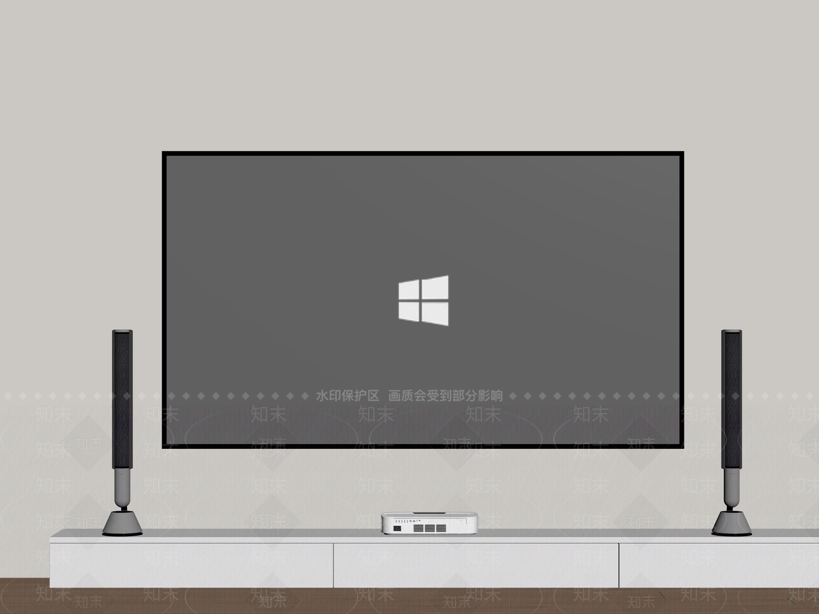 投影幕布SU模型下载【ID:1189475790】
