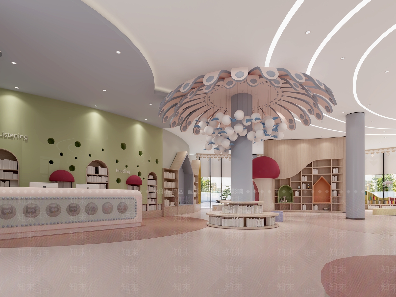 现代简约幼儿园3D模型下载【ID:1189475701】