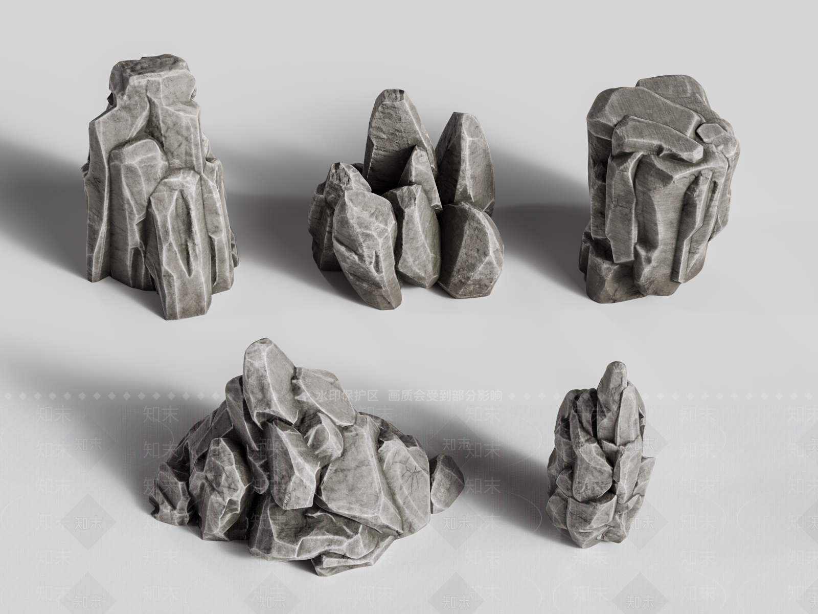 现代中古石头3D模型下载【ID:1189481080】