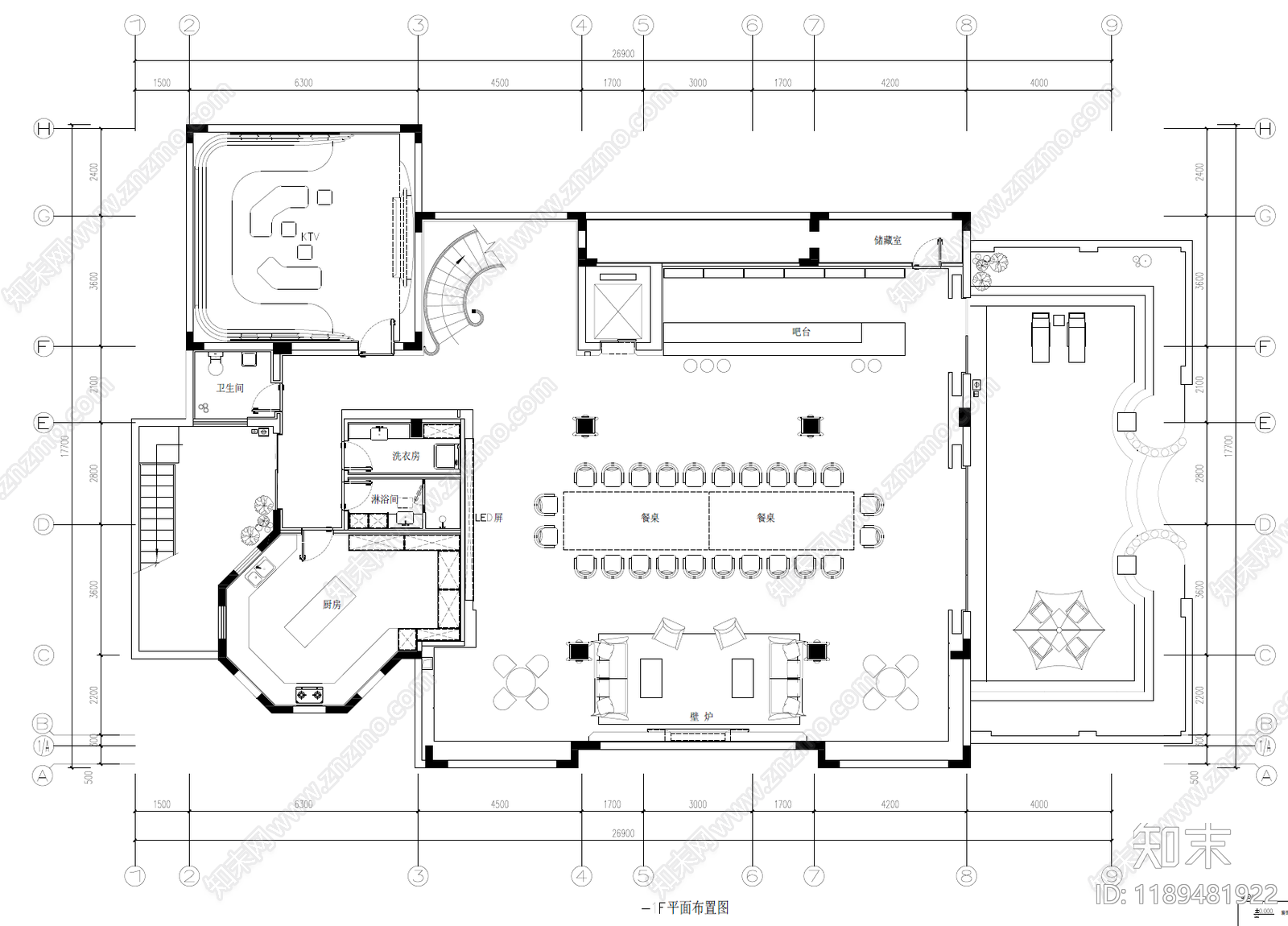 轻奢会所cad施工图下载【ID:1189481922】
