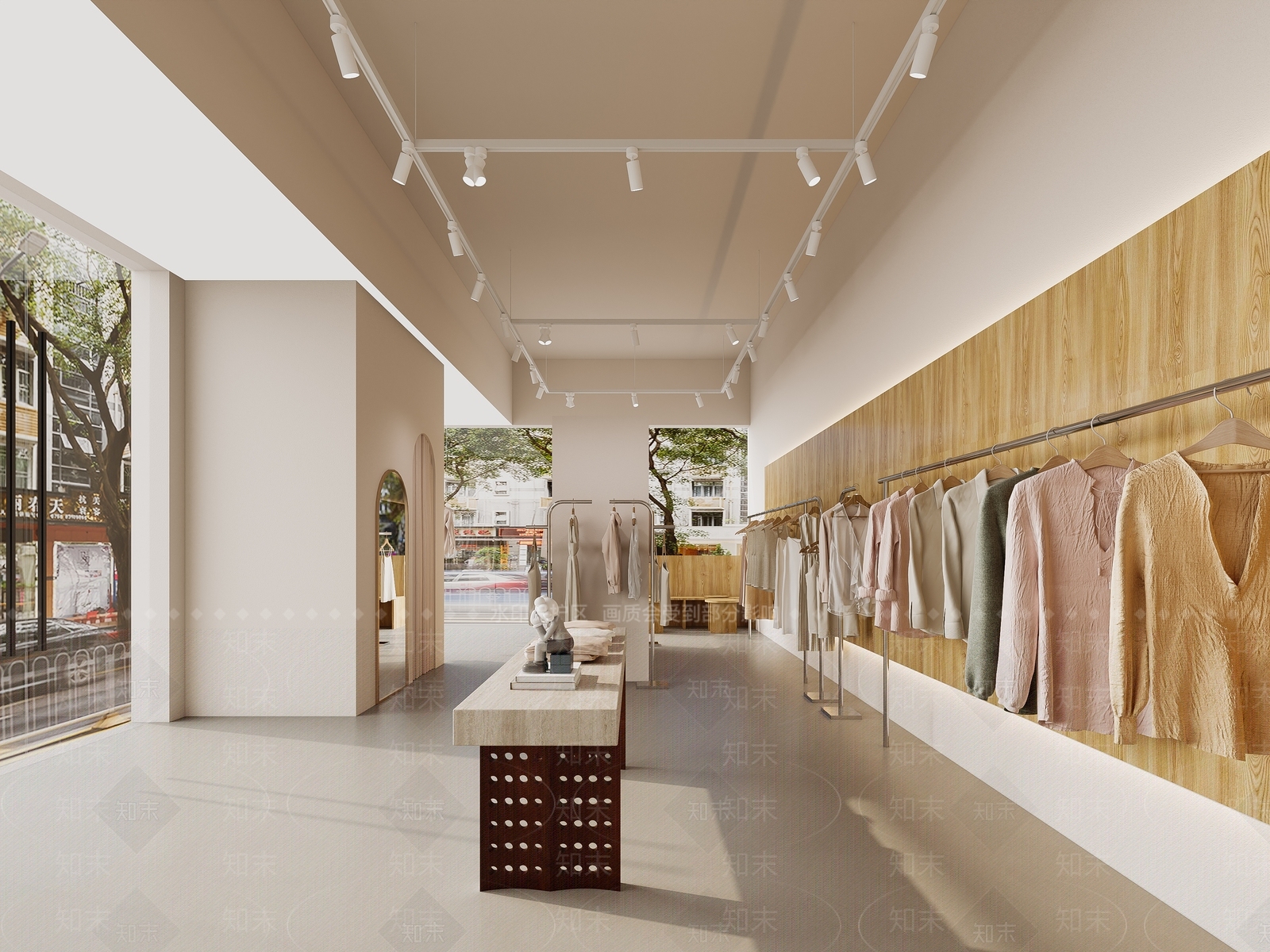 现代奶油服装店3D模型下载【ID:1189495399】