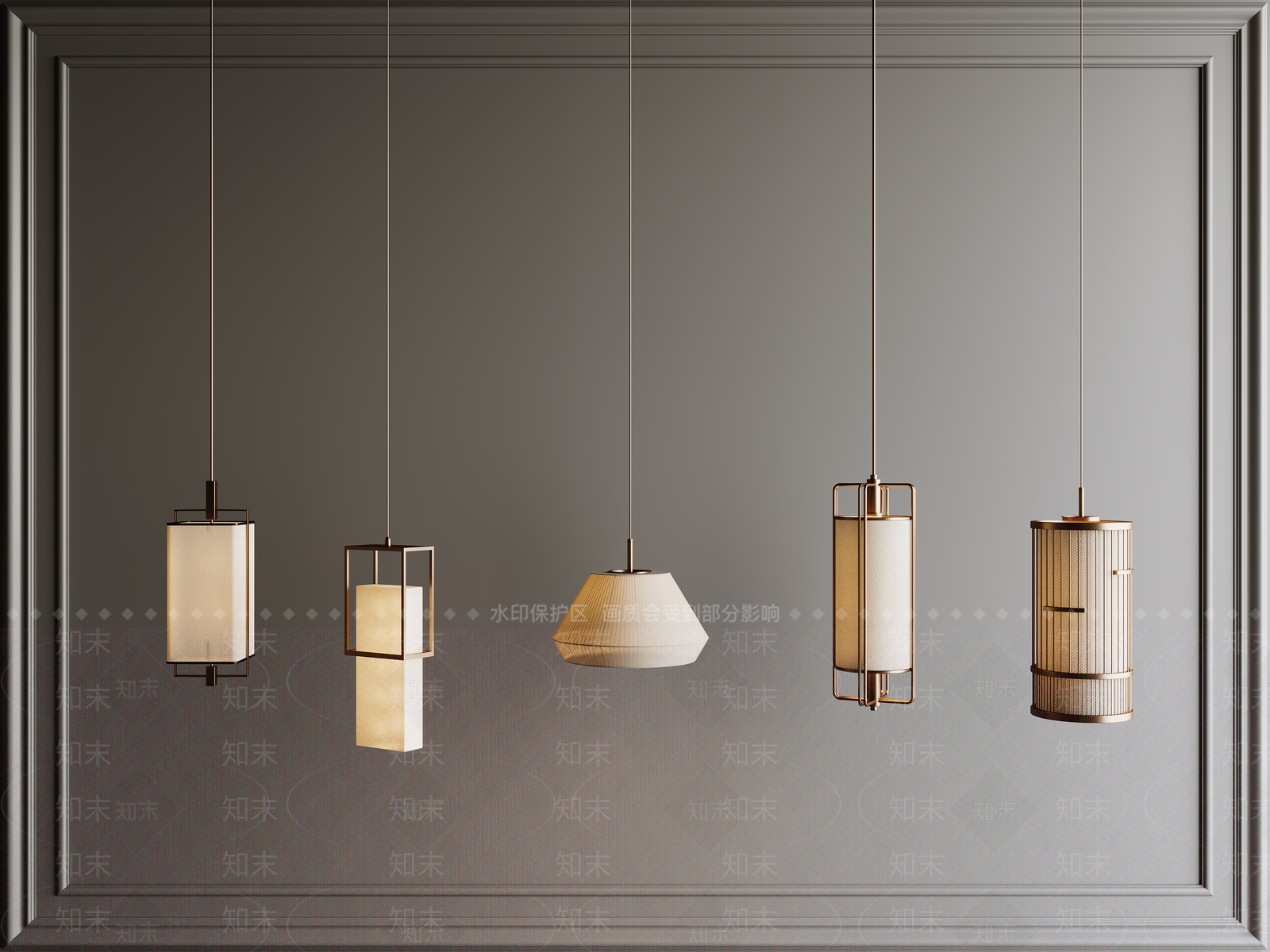 新中式中式卧室吊灯3D模型下载【ID:1189485667】