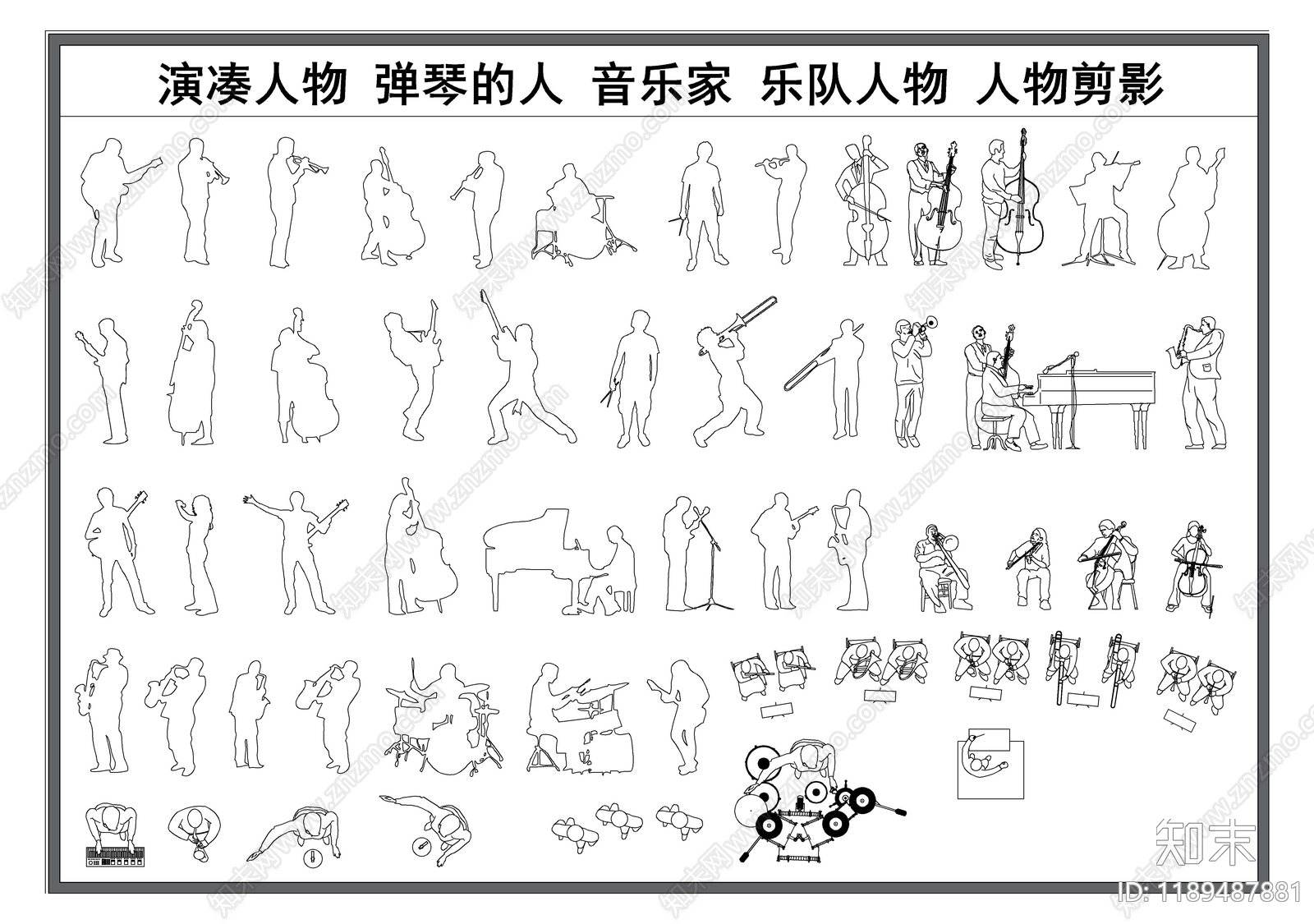现代人物cad施工图下载【ID:1189487881】