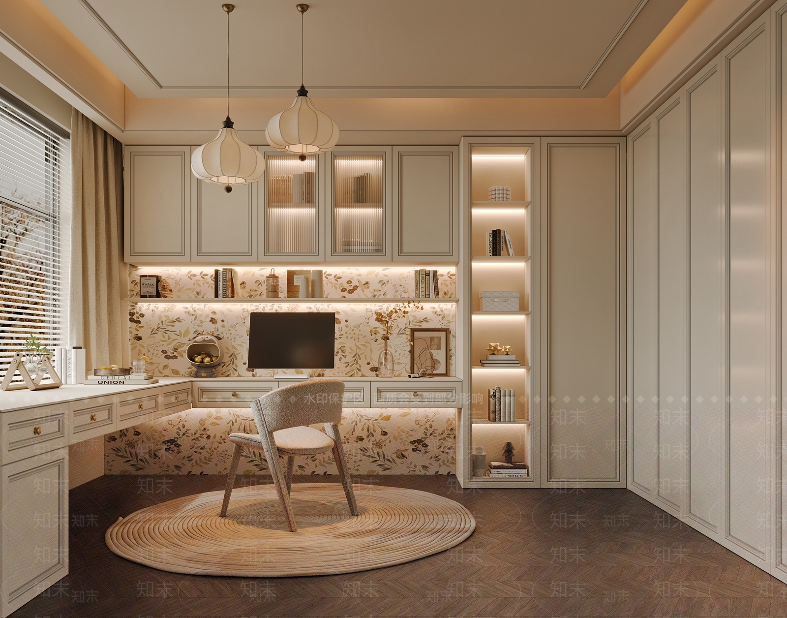 法式美式书房3D模型下载【ID:1189495591】