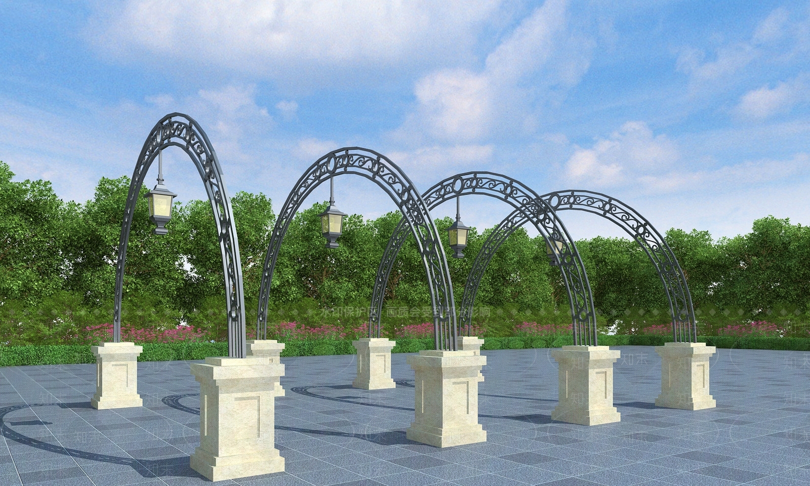 现代廊架3D模型下载【ID:1189496759】