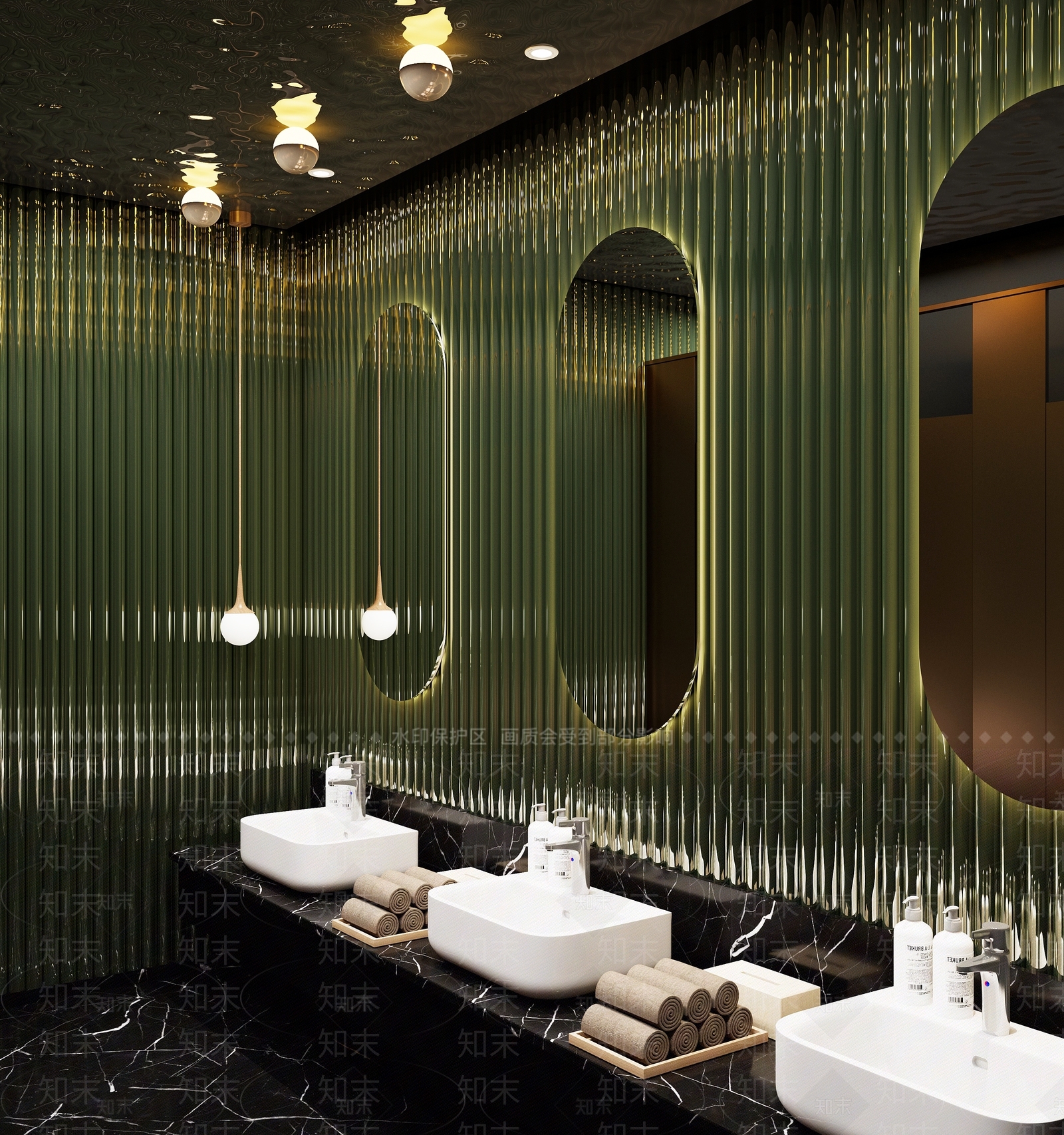 轻奢公共卫生间3D模型下载【ID:1189497313】