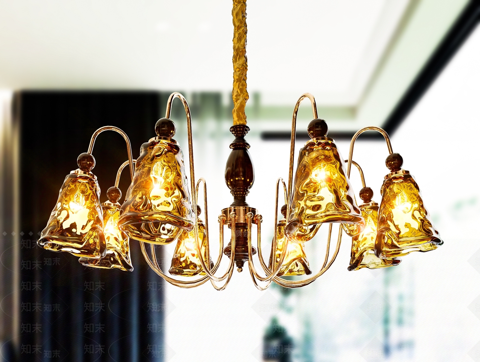 法式中古客厅吊灯3D模型下载【ID:1189497517】