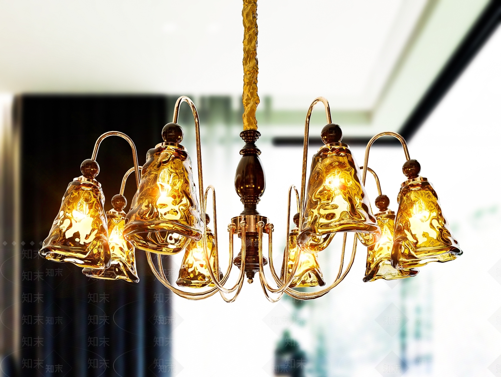 法式中古客厅吊灯SU模型下载【ID:1189497653】