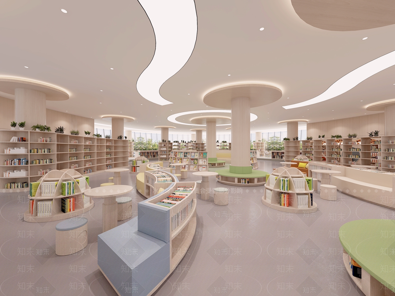 现代简约图书馆3D模型下载【ID:1189523055】