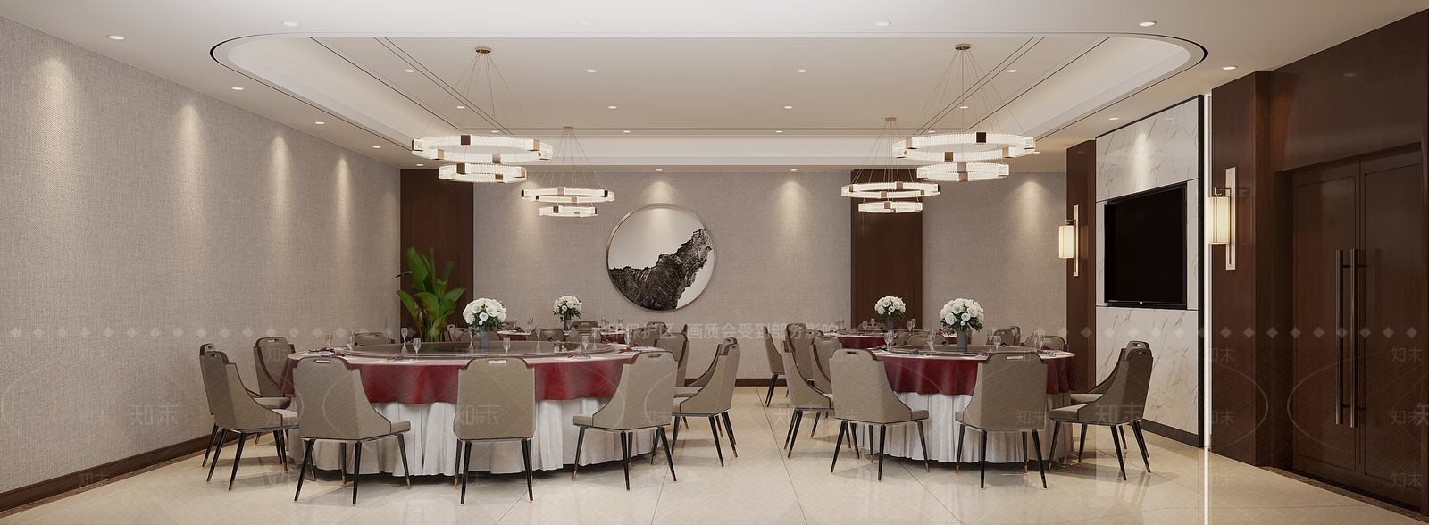 现代新中式中餐厅3D模型下载【ID:1189501439】