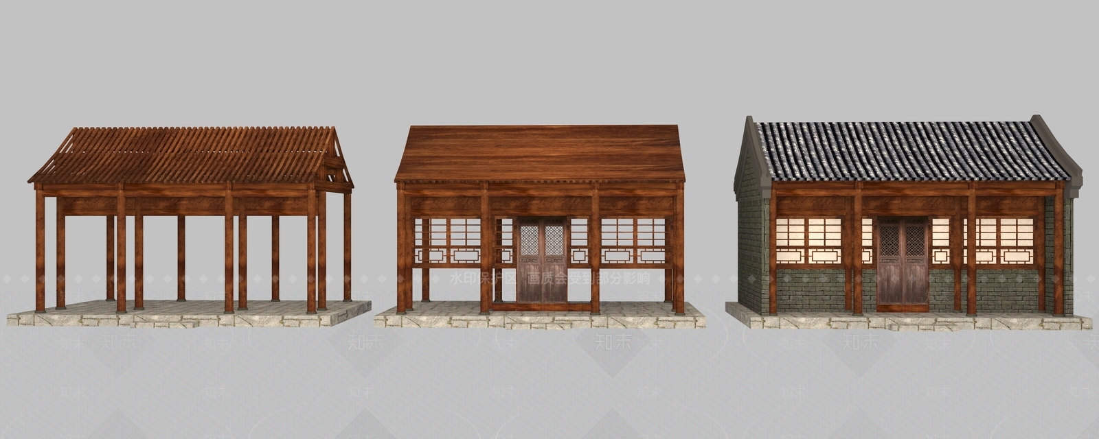 中式复古古建3D模型下载【ID:1189503156】