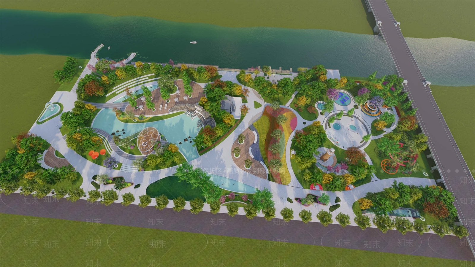 现代新中式景观公园SU模型下载【ID:1189894419】