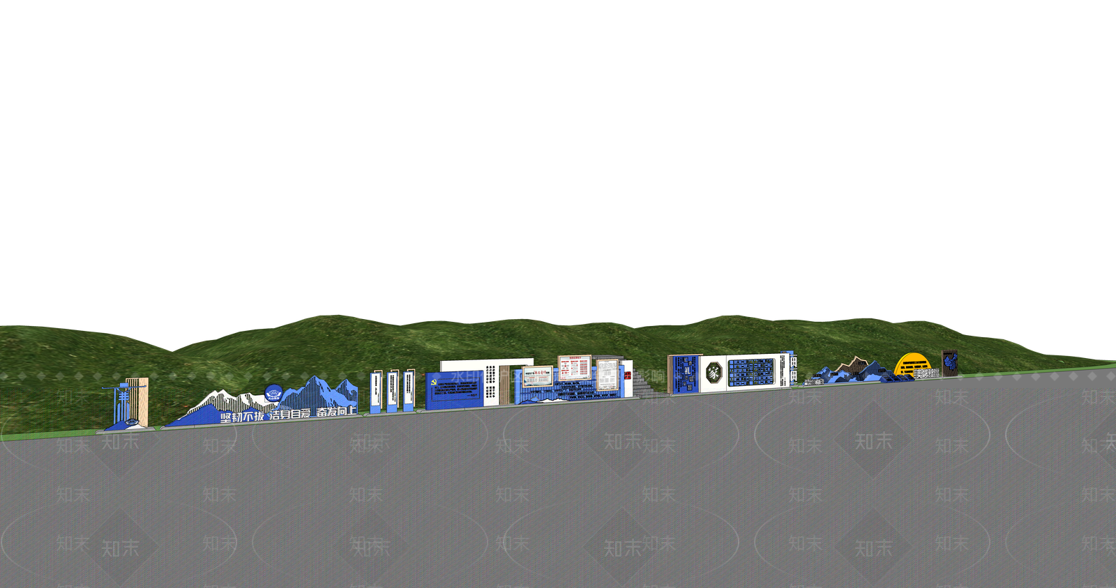 现代办公景观SU模型下载【ID:1189508975】