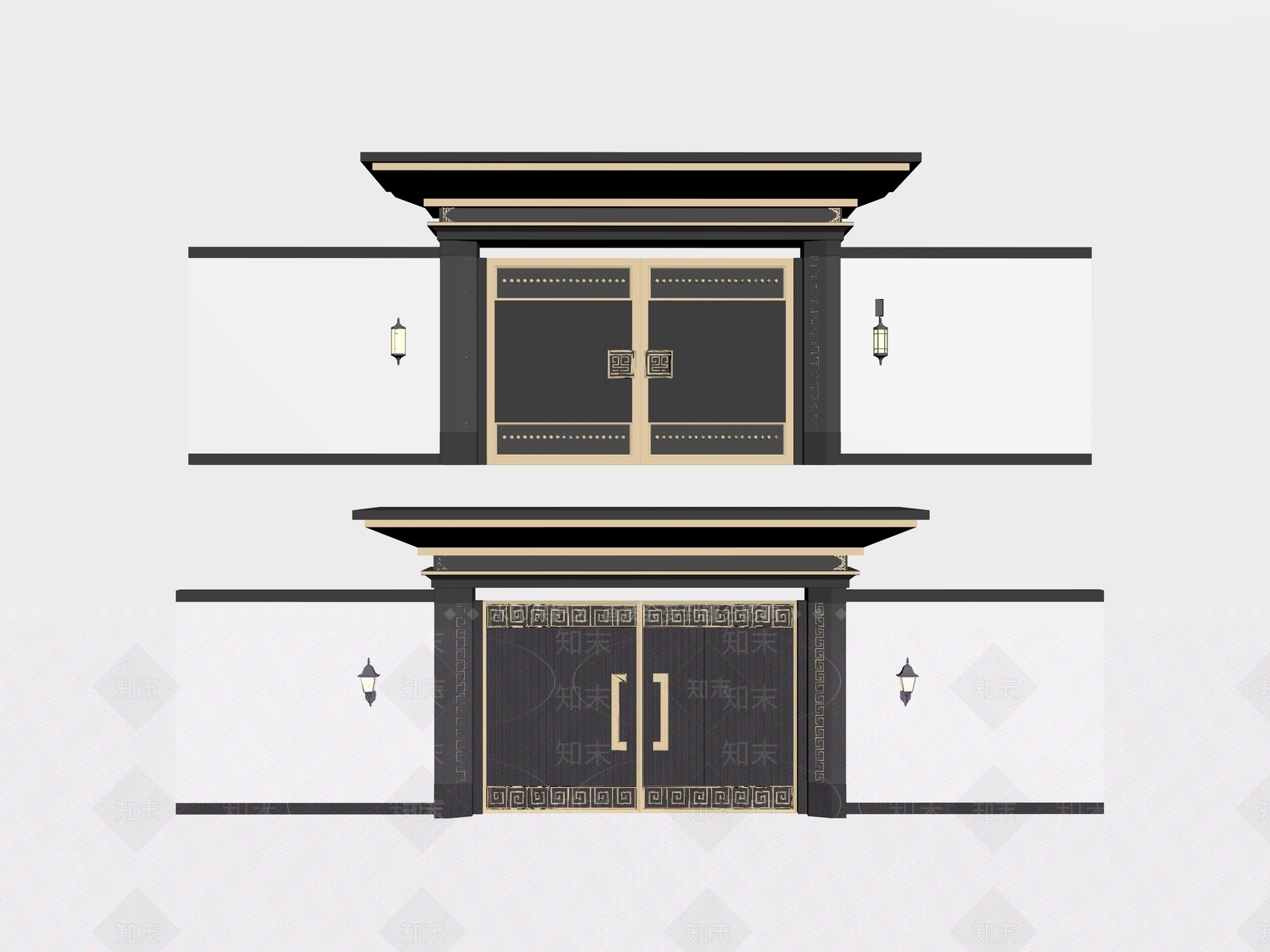 现代庭院门SU模型下载【ID:1189510074】