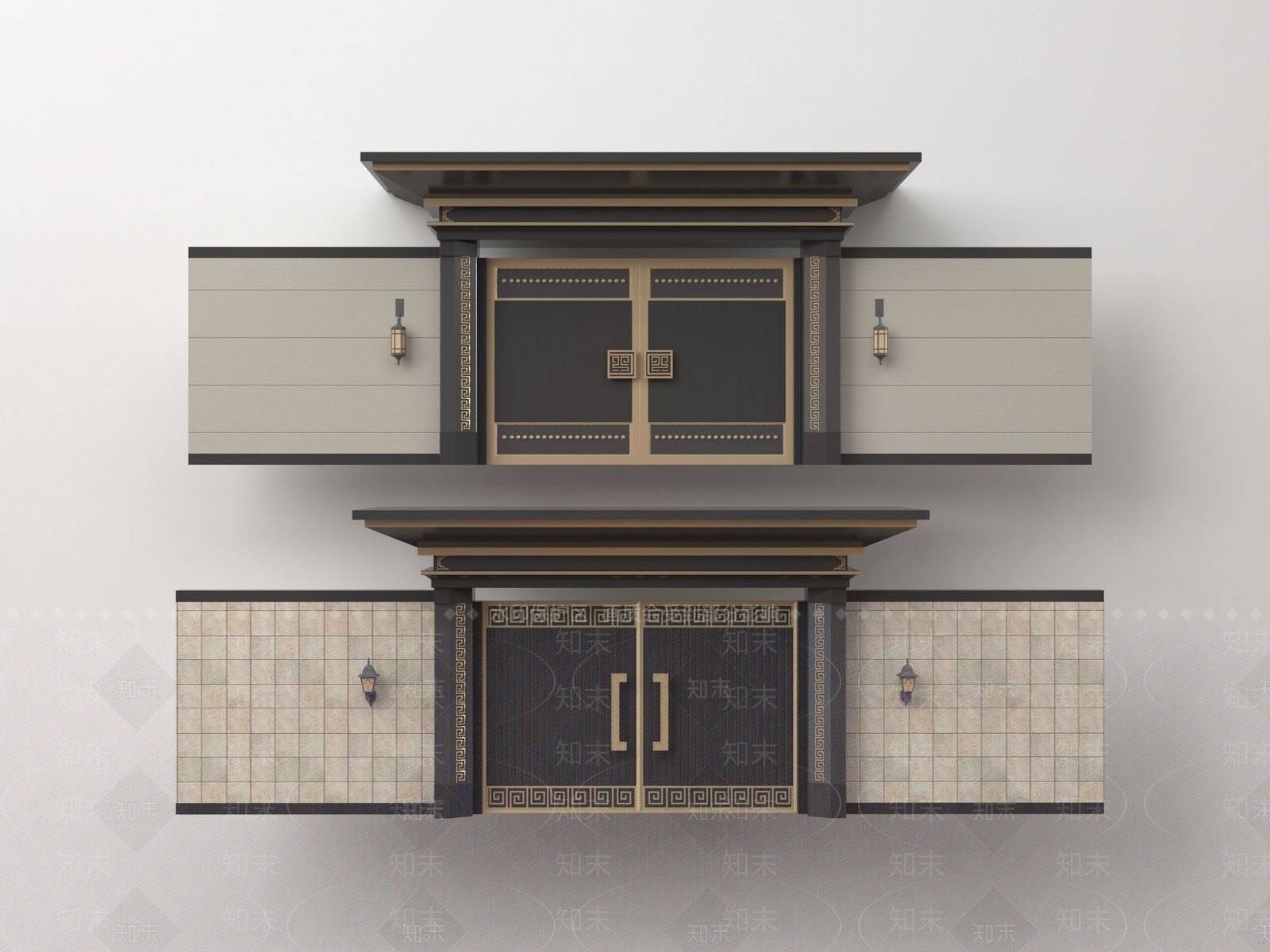 现代庭院门SU模型下载【ID:1189510074】