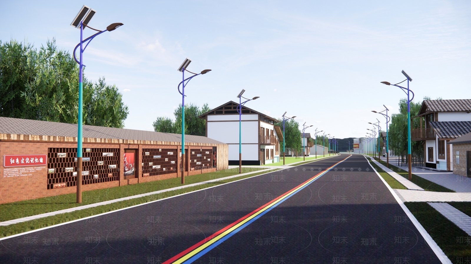 现代乡村文化记忆墙SU模型下载【ID:1189516153】