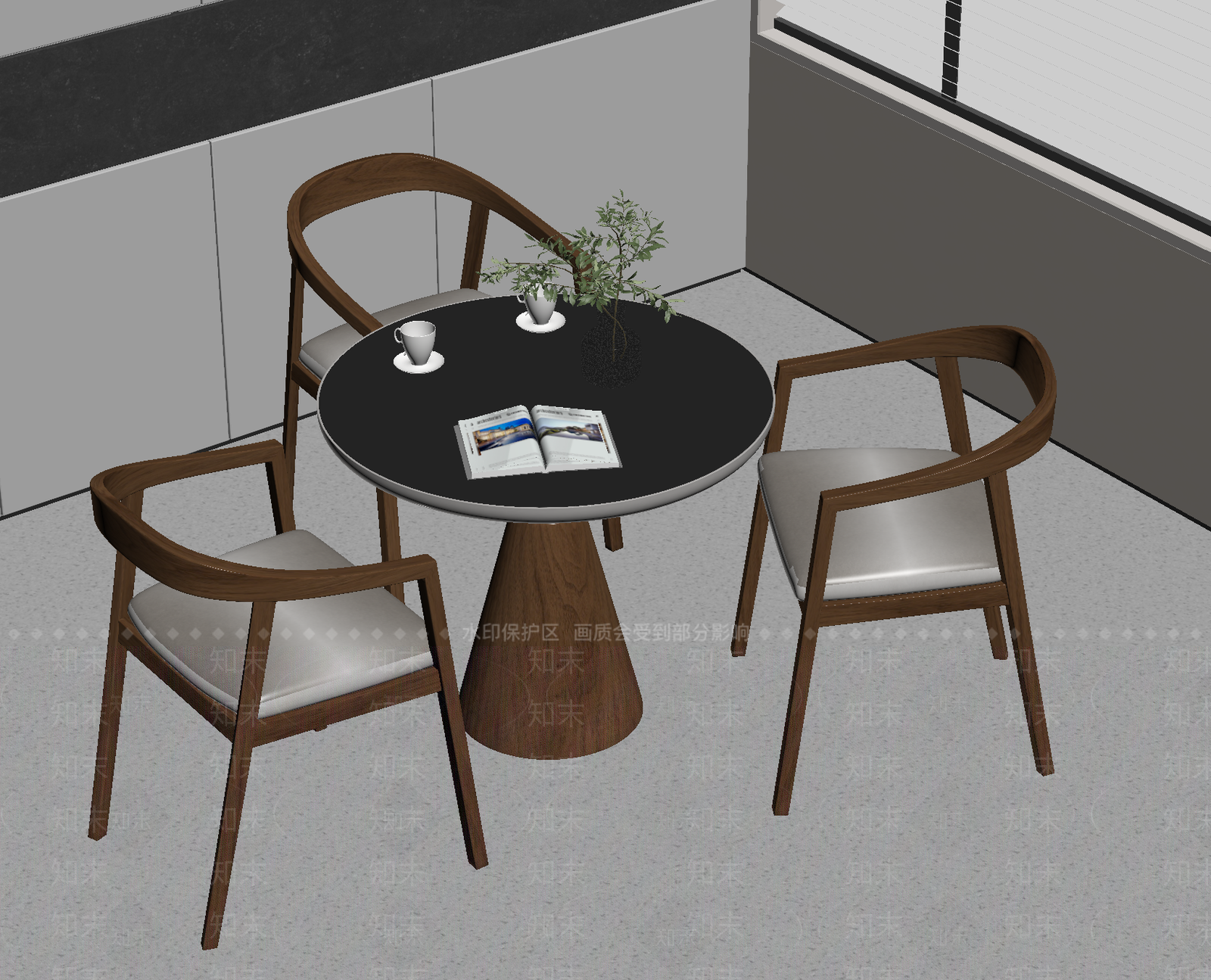 现代休闲桌椅SU模型下载【ID:1189517659】