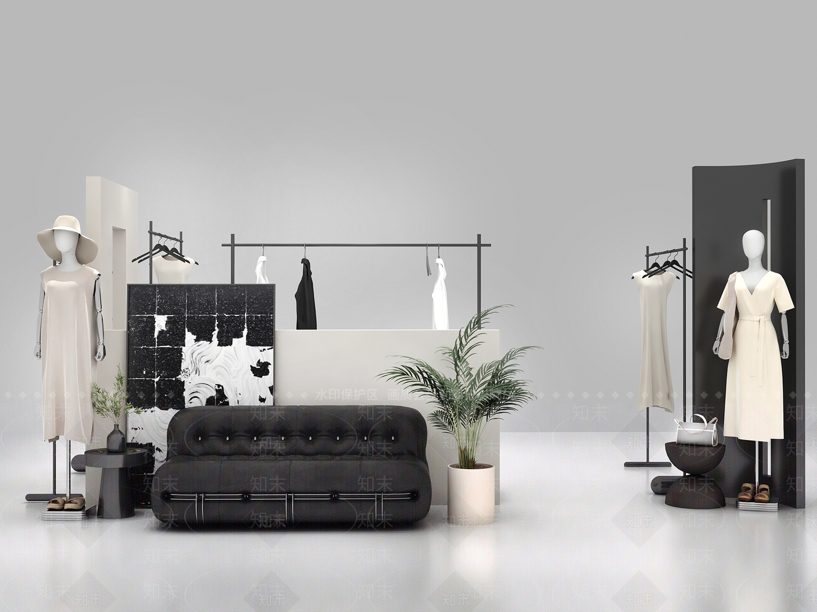 现代简约服装店3D模型下载【ID:1189517928】