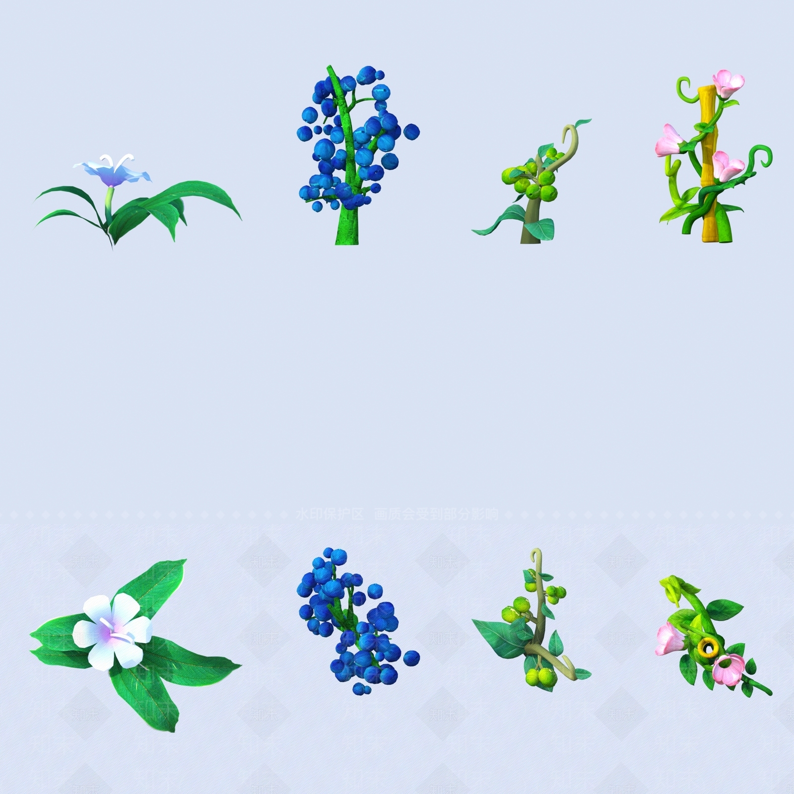 花草组合3D模型下载【ID:1189517992】