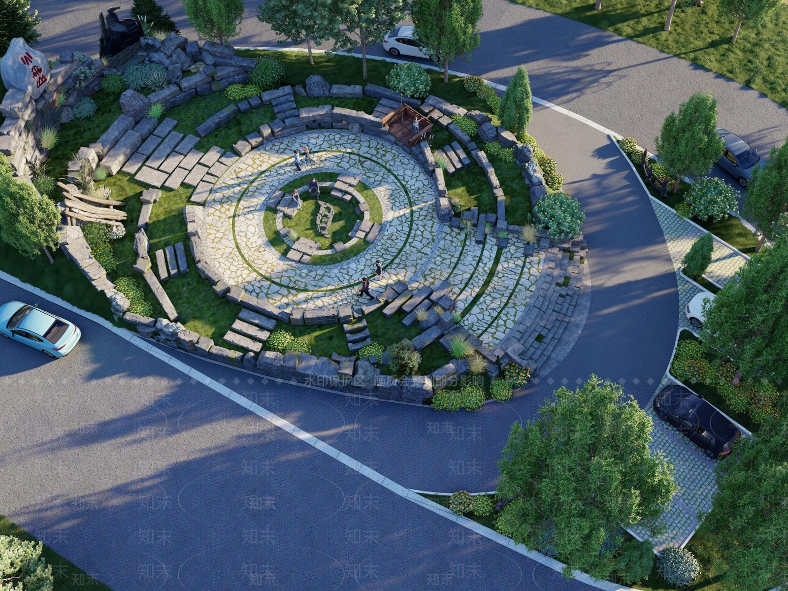 中古复古乡村公园SU模型下载【ID:1189526360】