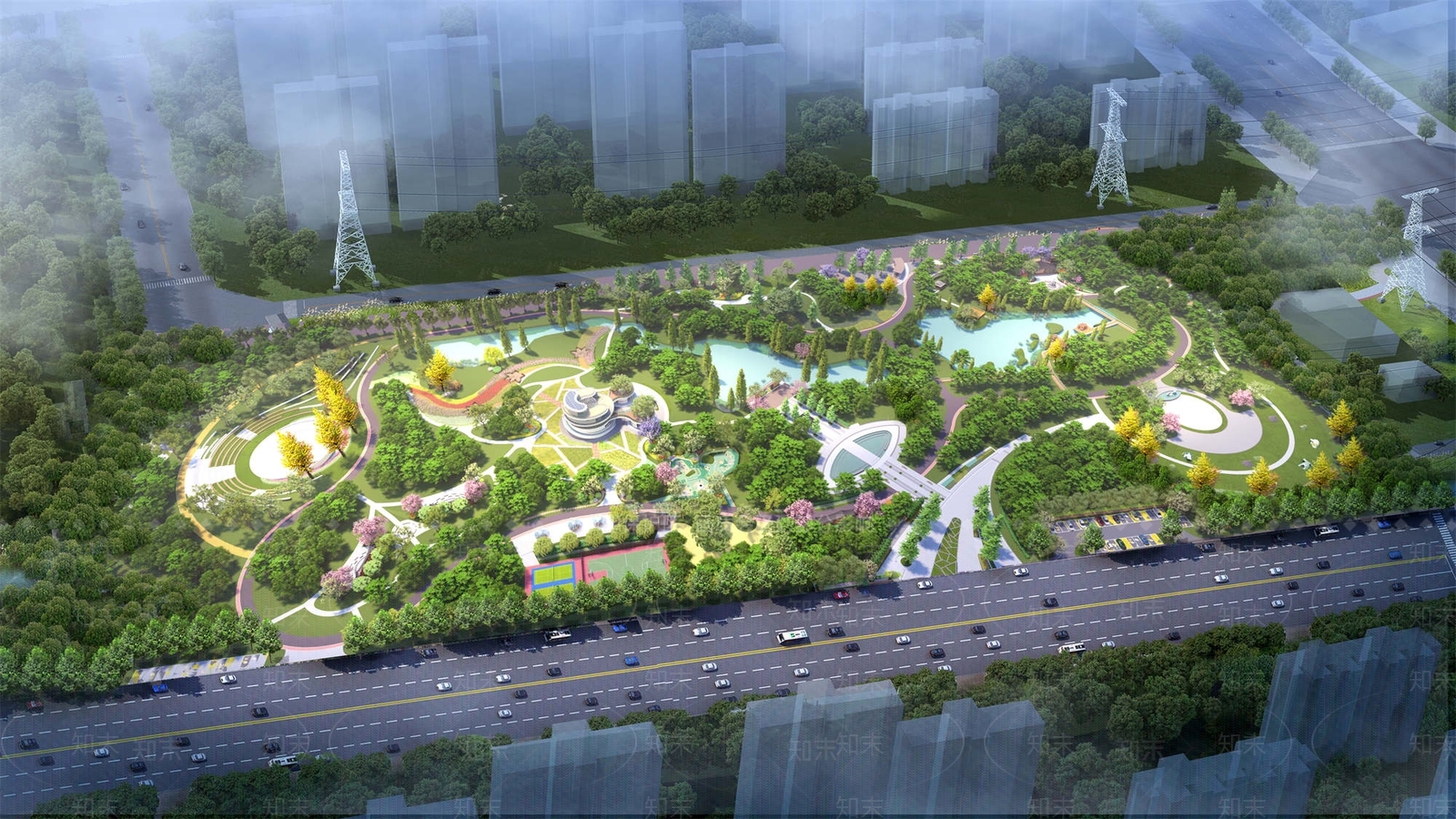 现代景观公园SU模型下载【ID:1189857266】