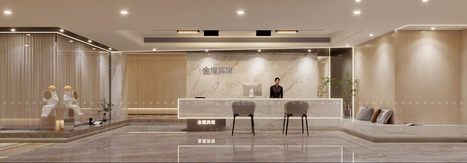 现代简约酒店3D模型下载【ID:1189533588】