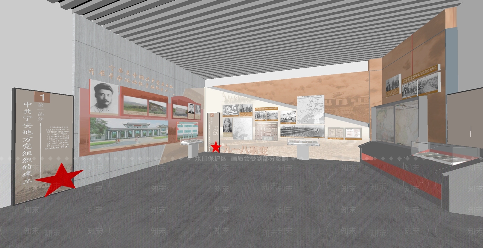 现代党建展厅SU模型下载【ID:1189528457】