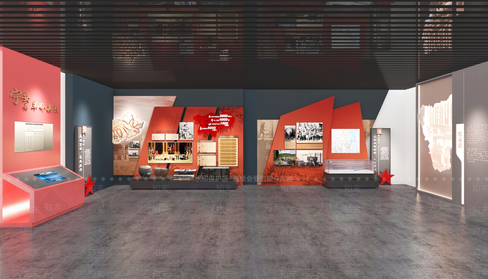 现代党建展厅SU模型下载【ID:1189529135】