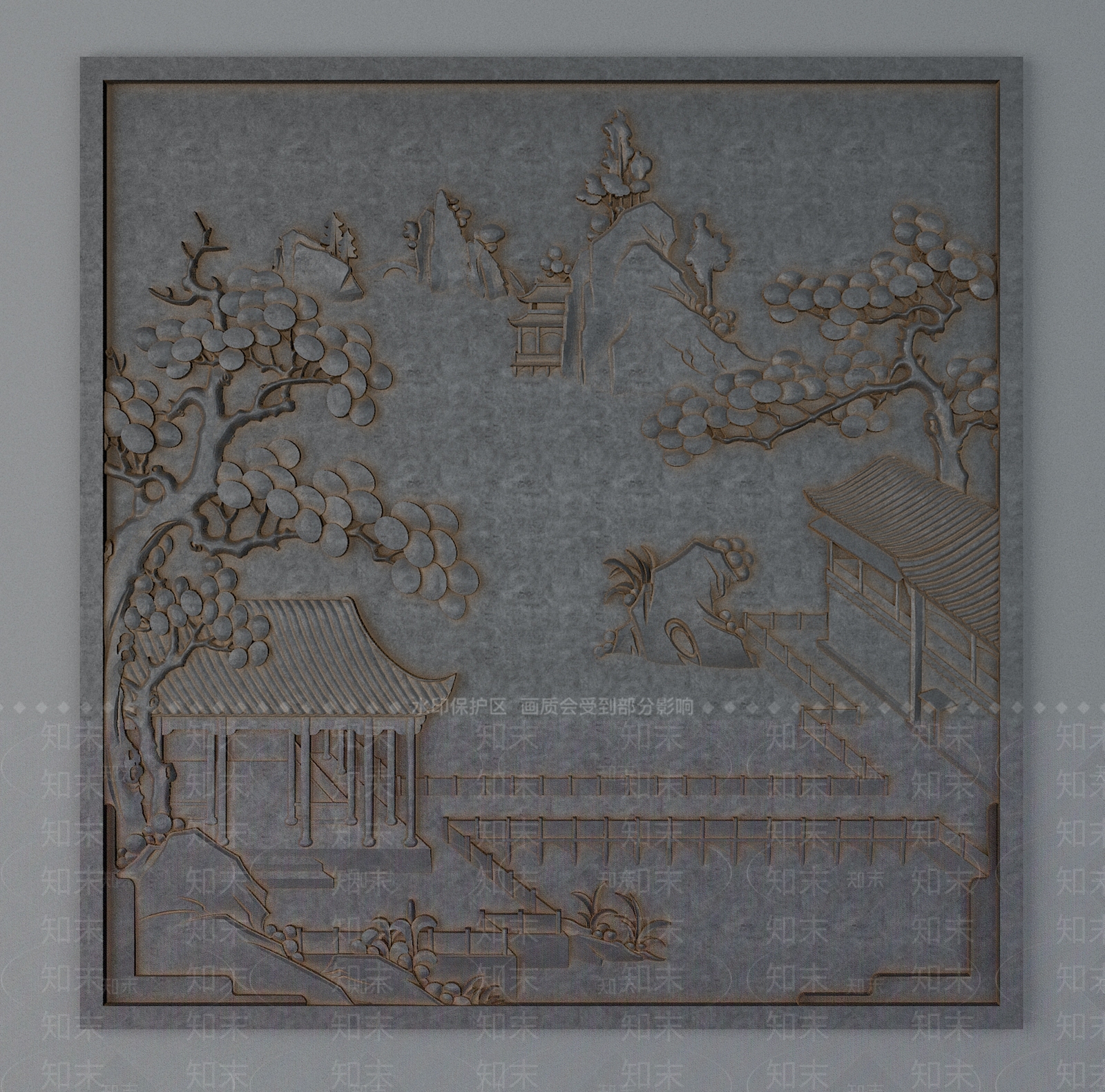 中式雕花3D模型下载【ID:1189530742】