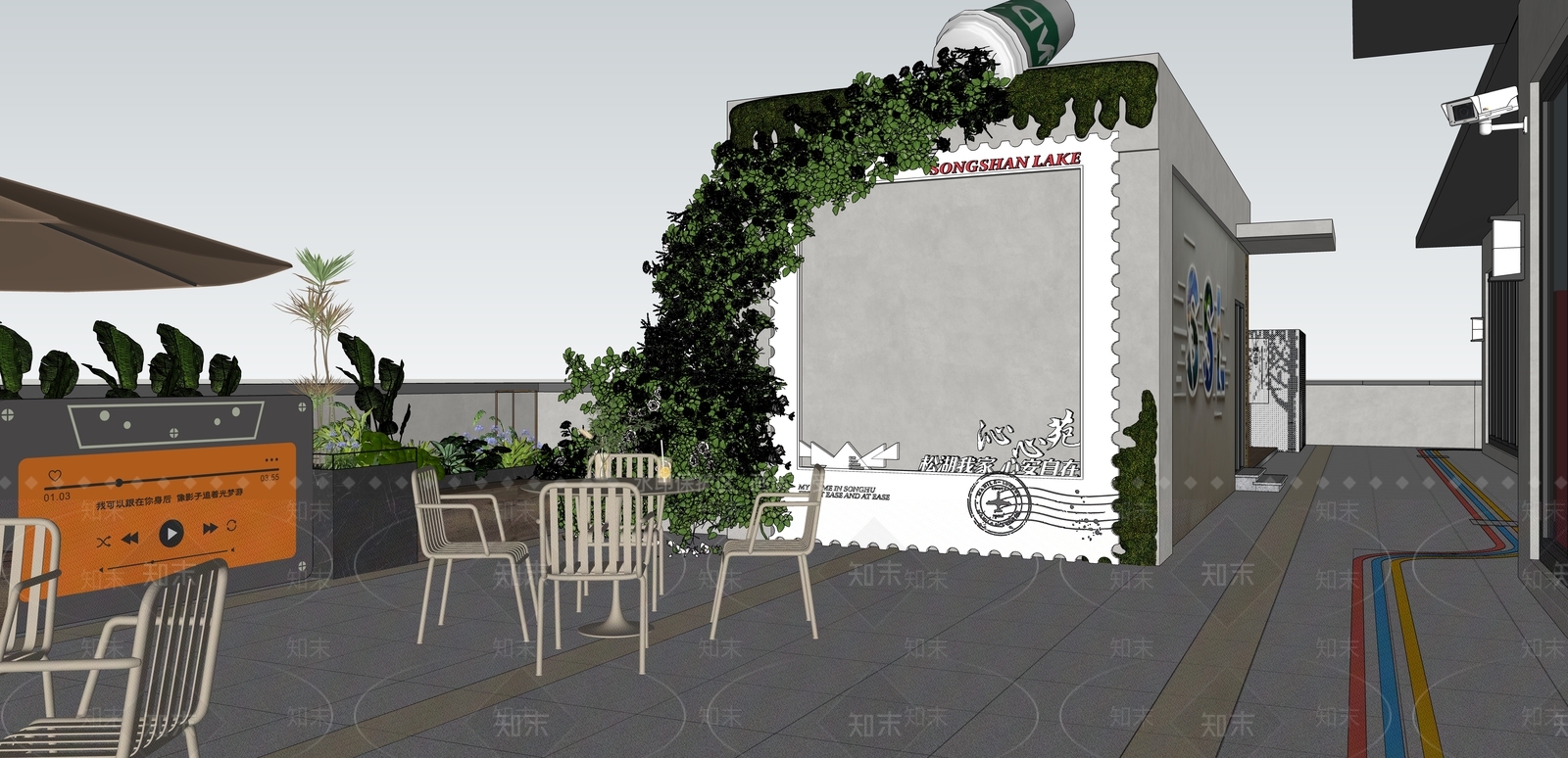 现代屋顶花园SU模型下载【ID:1189532342】