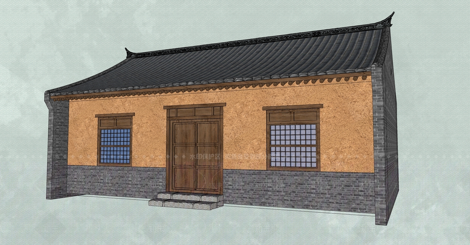 中式古建筑SU模型下载【ID:1189532885】