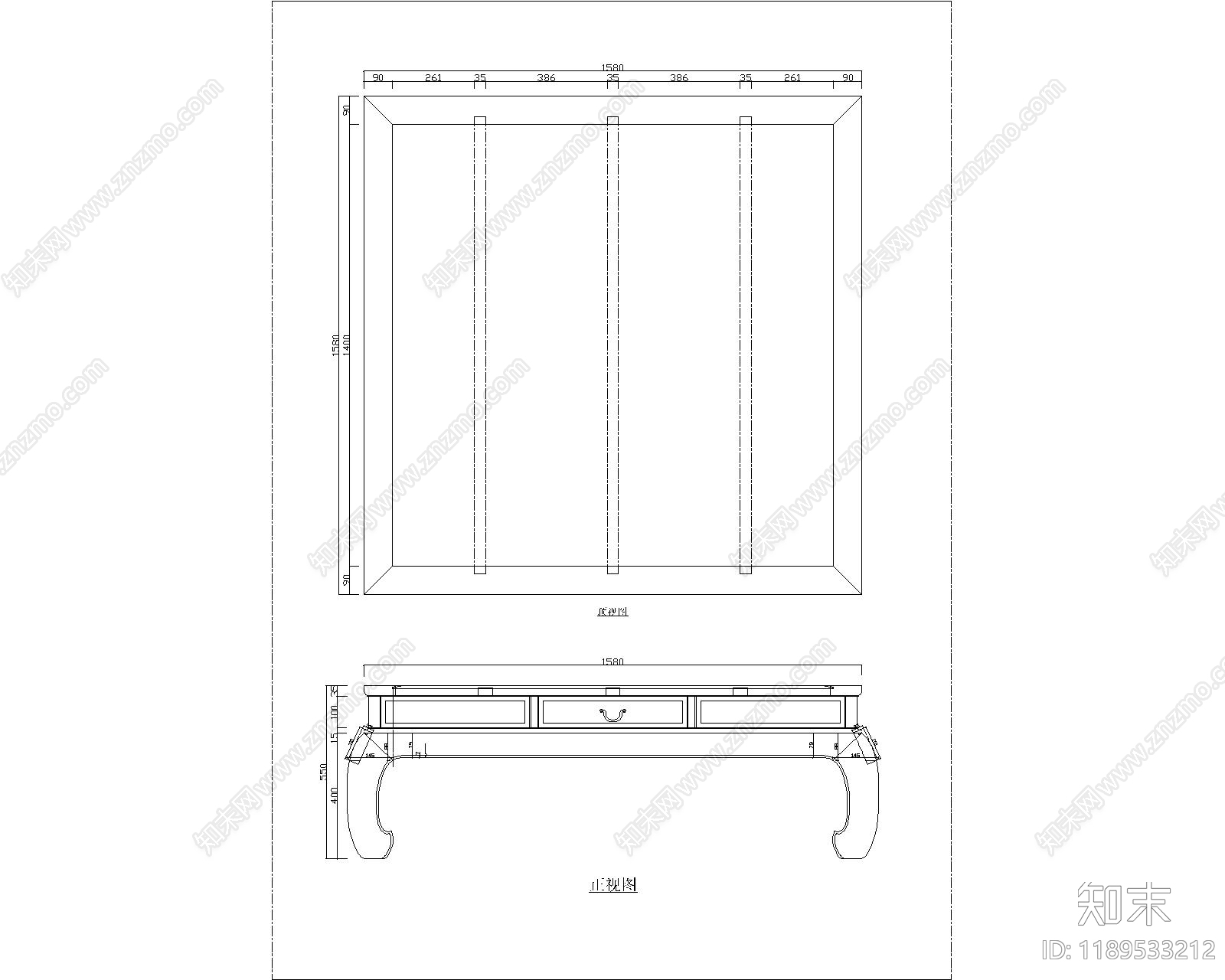 中式新中式家具图库施工图下载【ID:1189533212】