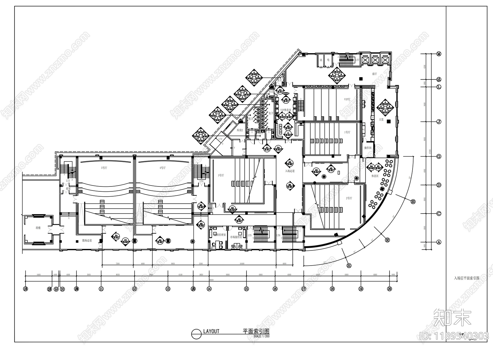 现代其他商业空间cad施工图下载【ID:1189540303】