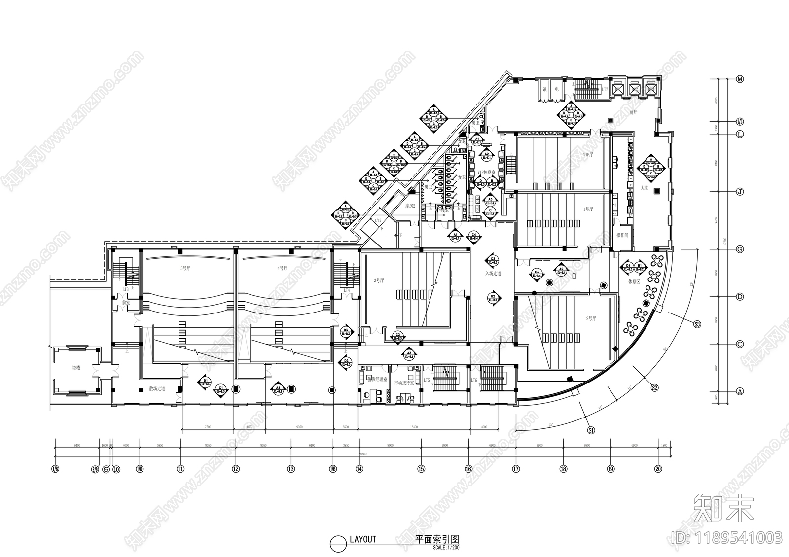 现代其他商业空间cad施工图下载【ID:1189541003】