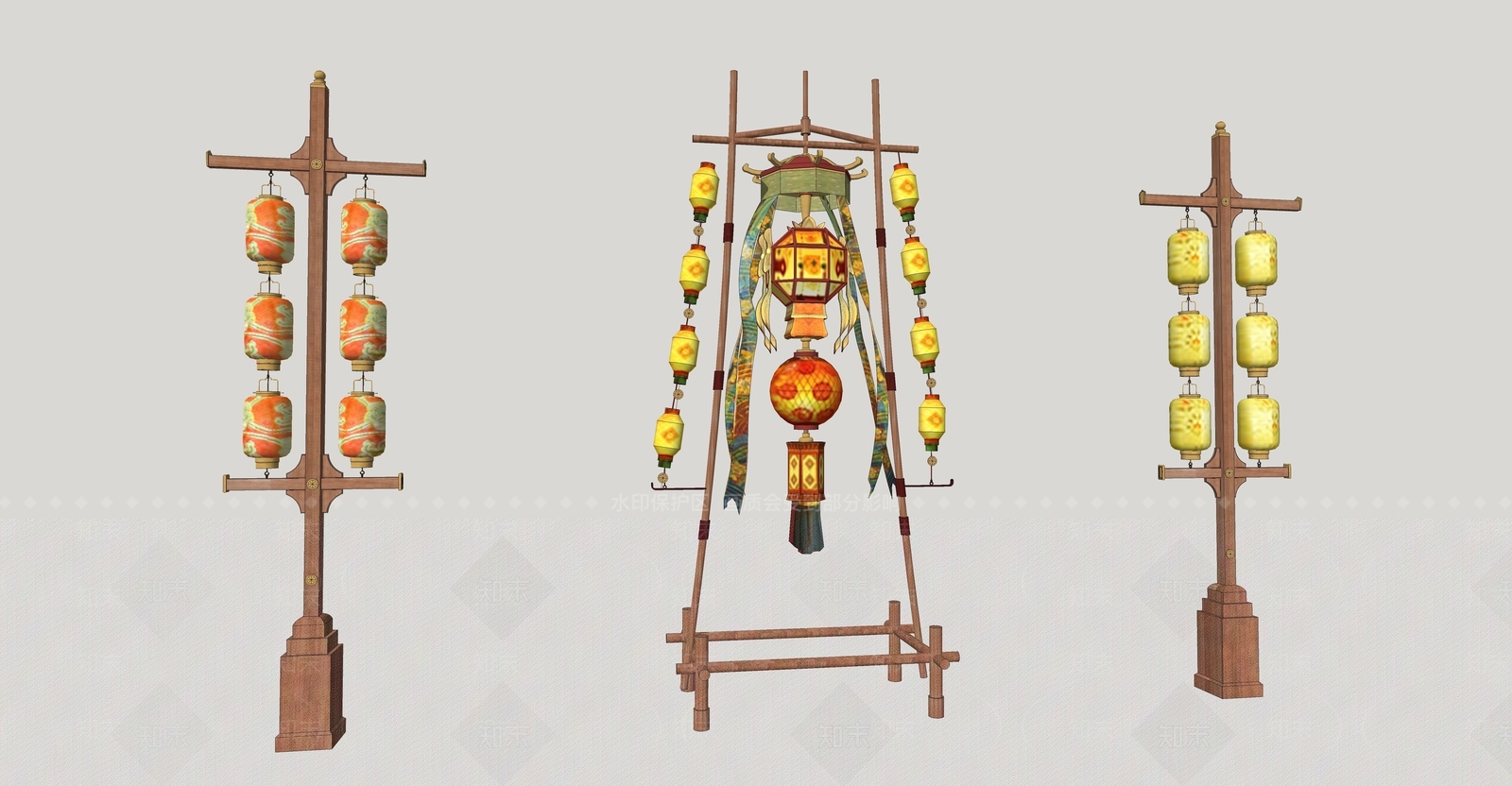 中式美陈SU模型下载【ID:1189542312】