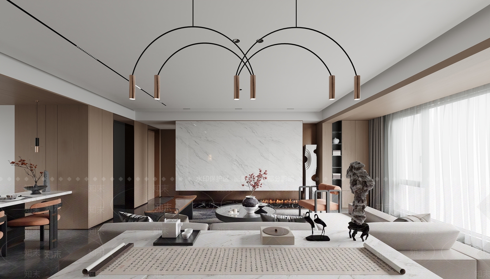 新中式书房3D模型下载【ID:1215071639】