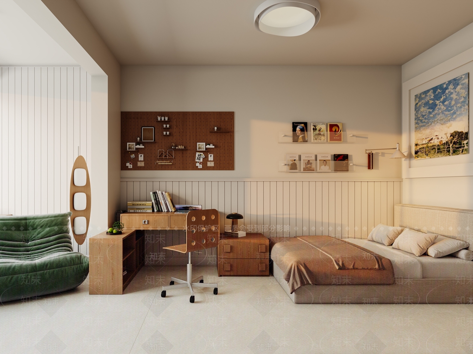 中古榻榻米卧室3D模型下载【ID:1189562346】