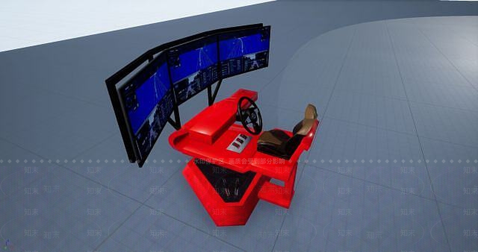 现代六自由度虚拟驾驶器3D模型下载【ID:1189546649】