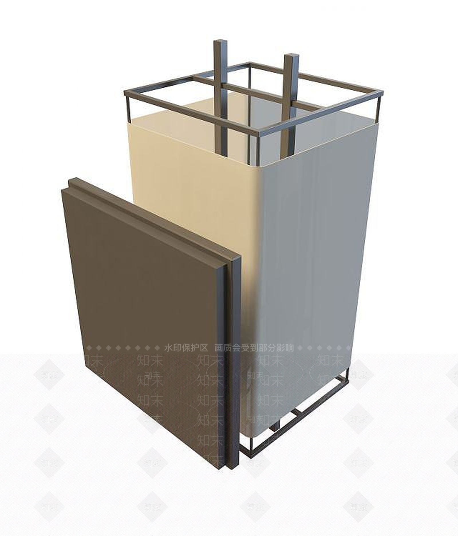 现代室外壁灯3D模型下载【ID:1189546899】