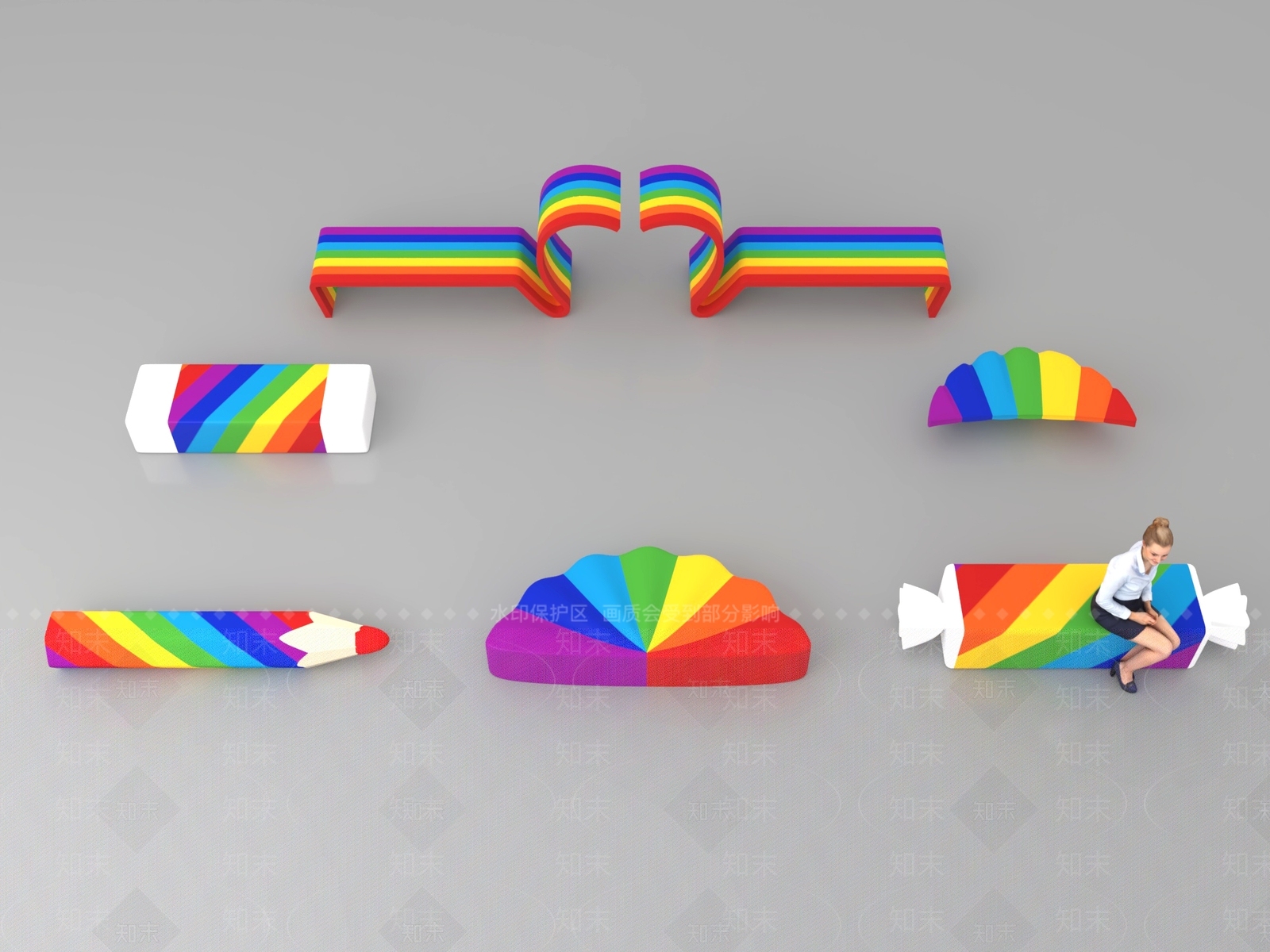 现代户外椅3D模型下载【ID:1189547309】