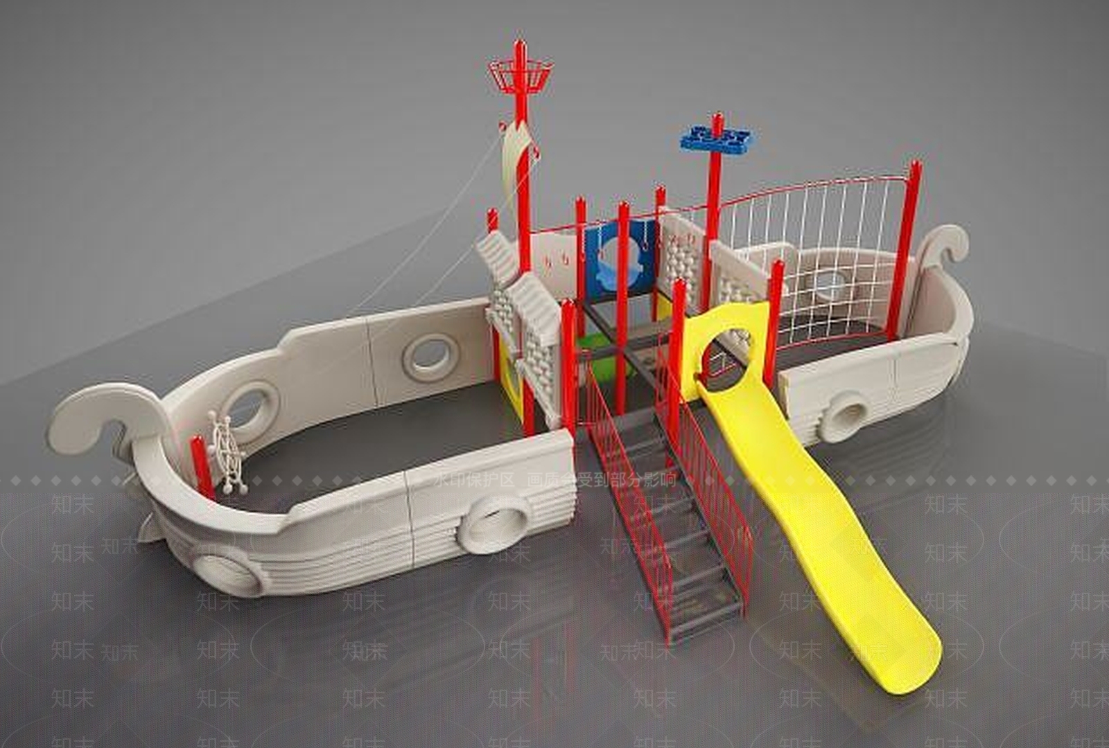 现代儿童游乐设施3D模型下载【ID:1189548096】