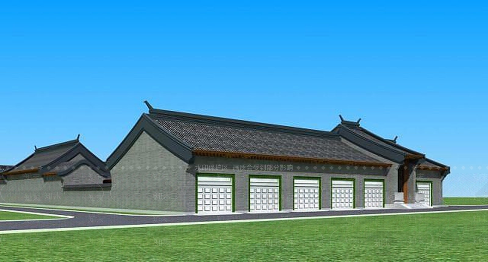 现代四合院3D模型下载【ID:1189548495】