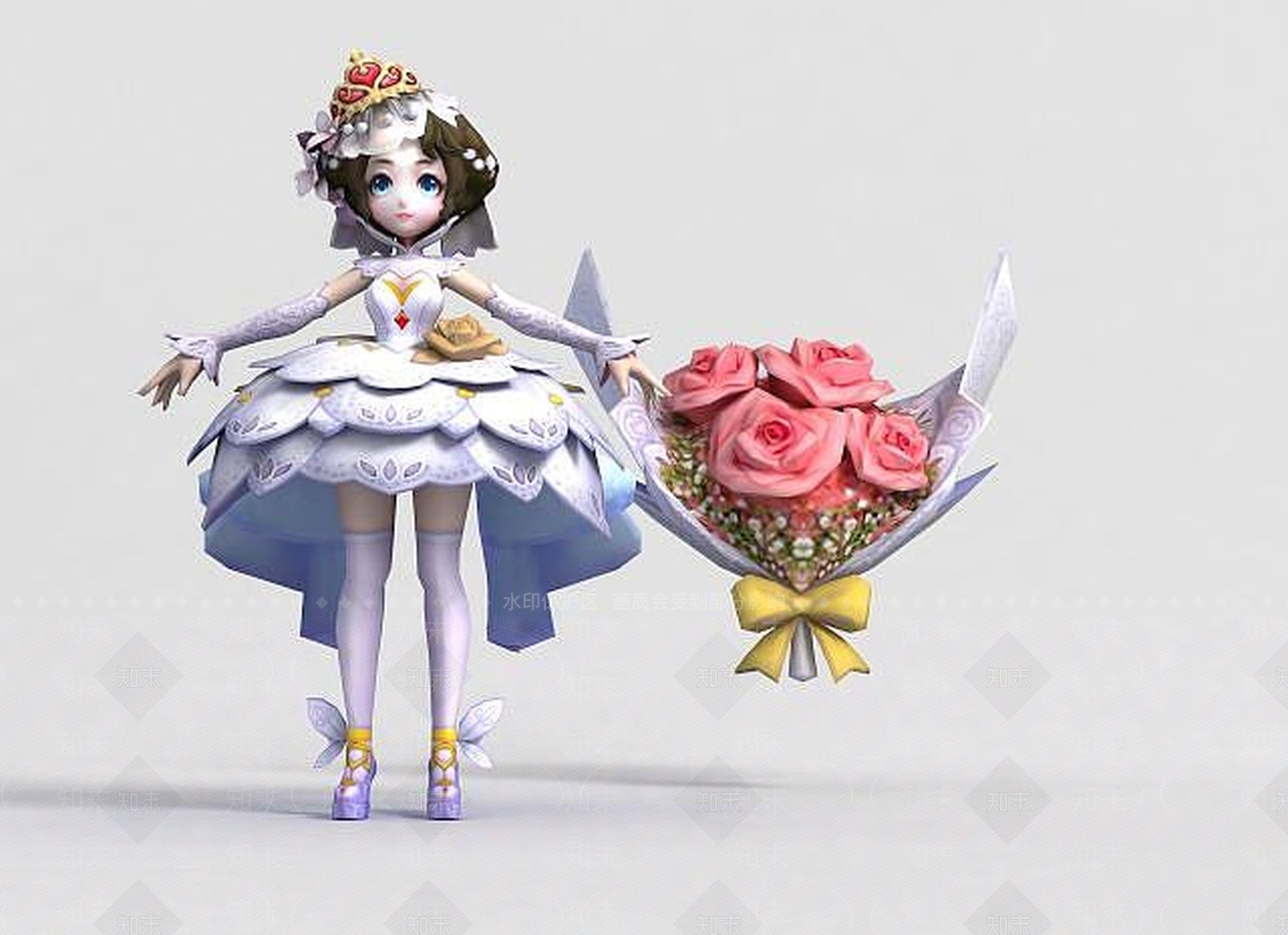 现代王者荣耀人物女游戏角色3D模型下载【ID:1189550208】