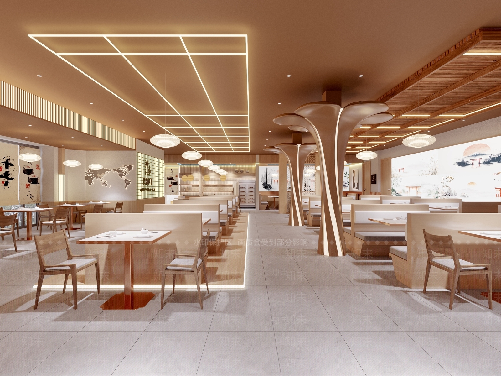 现代原木快餐店3D模型下载【ID:1189550715】