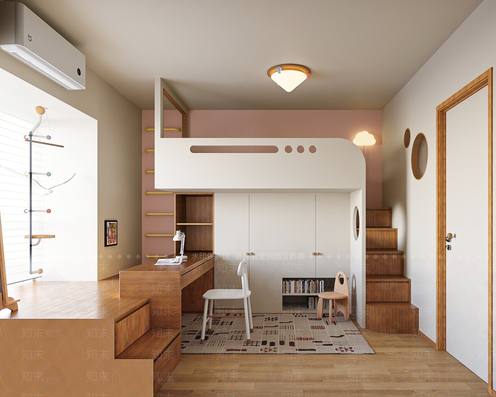 日式原木榻榻米卧室3D模型下载【ID:1189553538】